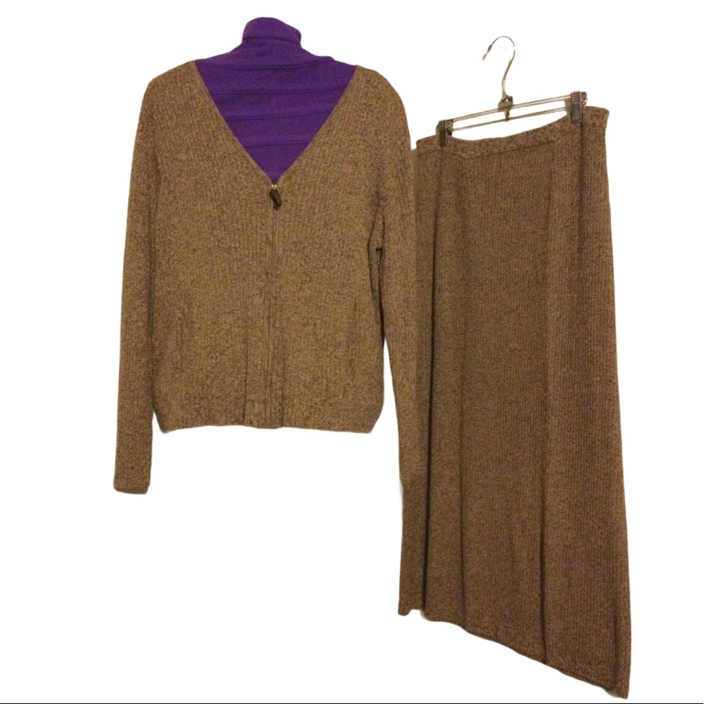 Vintage Cable Knitted Skirt Set